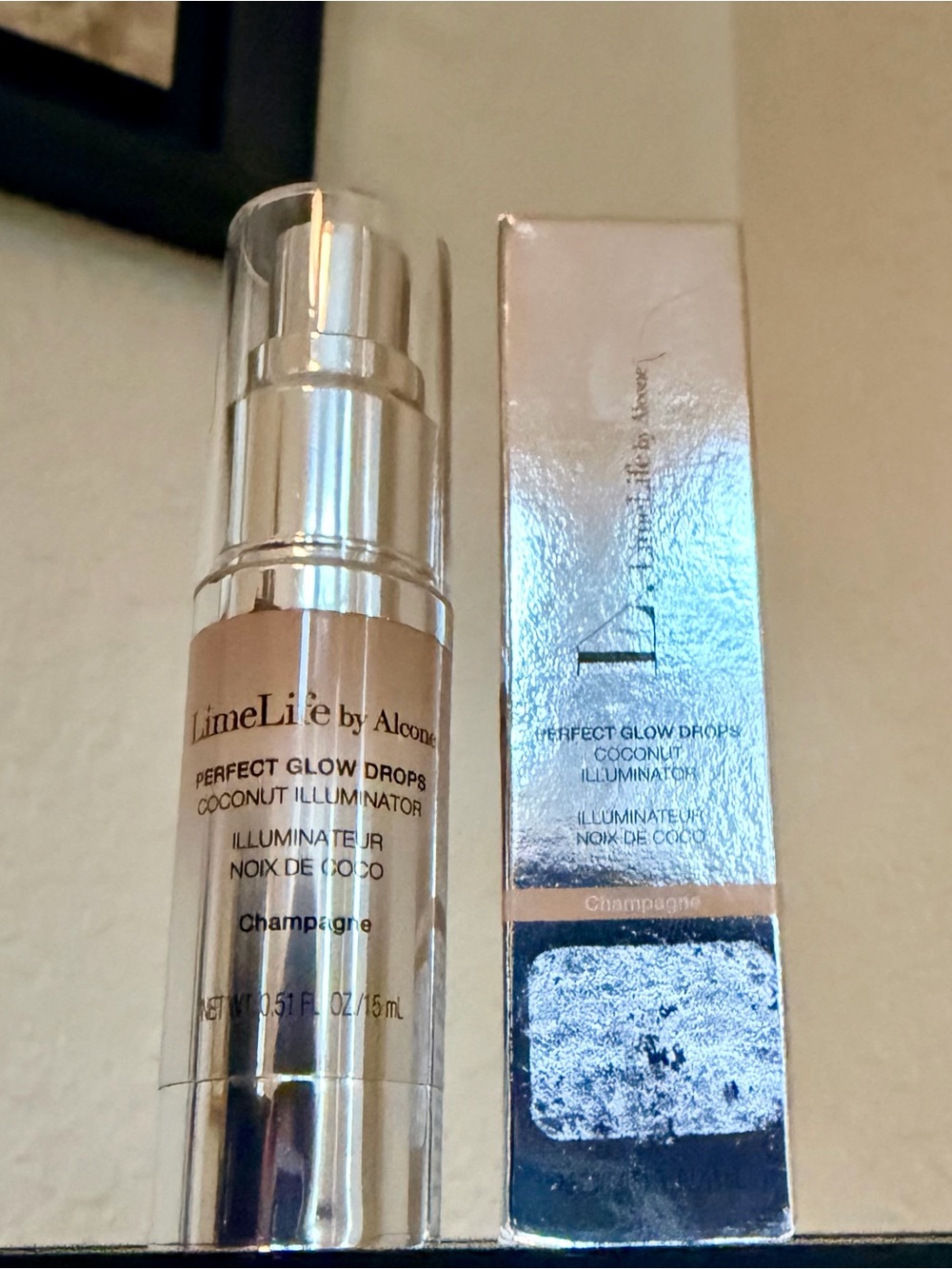 Lime Life by Alcone Perfect Glow Drops Coconut Illuminator Champaign .51 FL OZ